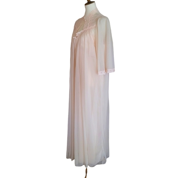 Vintage - 1950's Peach Nylon‎ Peignoir Set - Picture 2 of 9